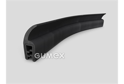 Silikonprofil U-PIRELI mit Metallverstärkung mit Flagge 3767, 65°ShA, -60°C/+200°C, schwarz, 